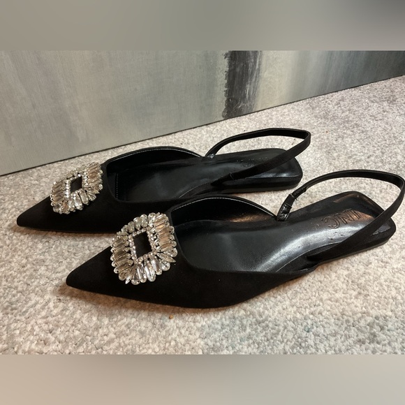 INC International Concepts Melicity Black Jeweled Slingback Flats Size 7.5 (NIB) - Picture 8 of 15